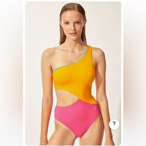 Solid & Striped The Claudia Reversible One-Shoulder Cutout One Piece Swimsuit